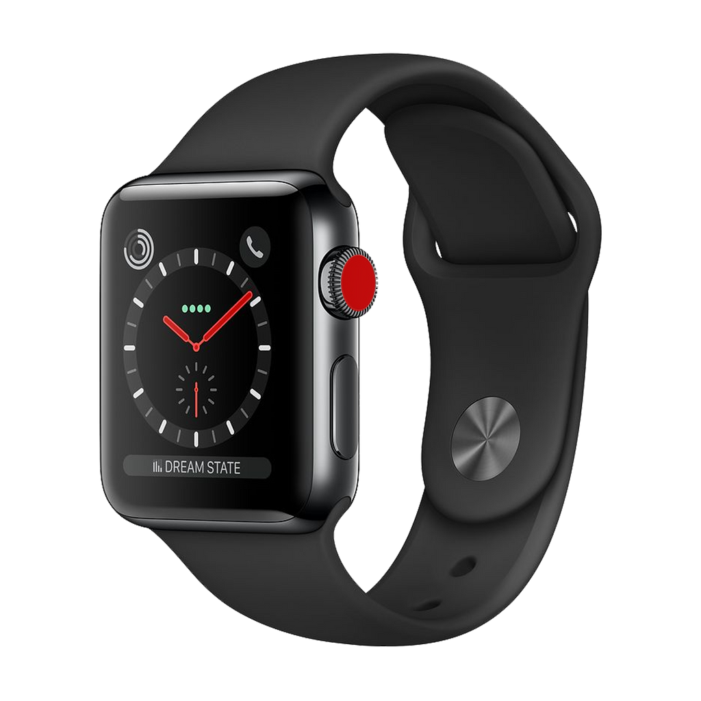 Apple Watch Series 3 Stainless 42mm Black Good Cellular - Unlocked