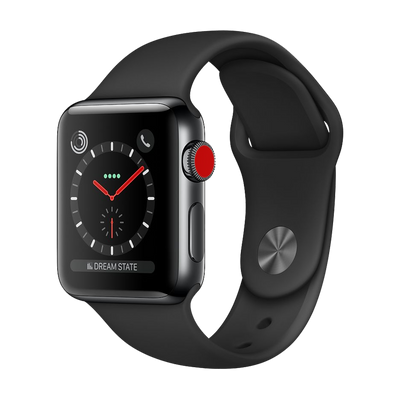 Apple Watch Series 3 Stainless 38mm Black Very Good Cellular - Unlocked